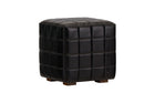 Carlo Black Leather Ottoman